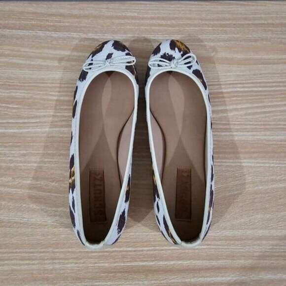 Schutz Flat Ballet Leopard Print Bow Womens Canvas Shoe Size 6 - Picture 7 of 13